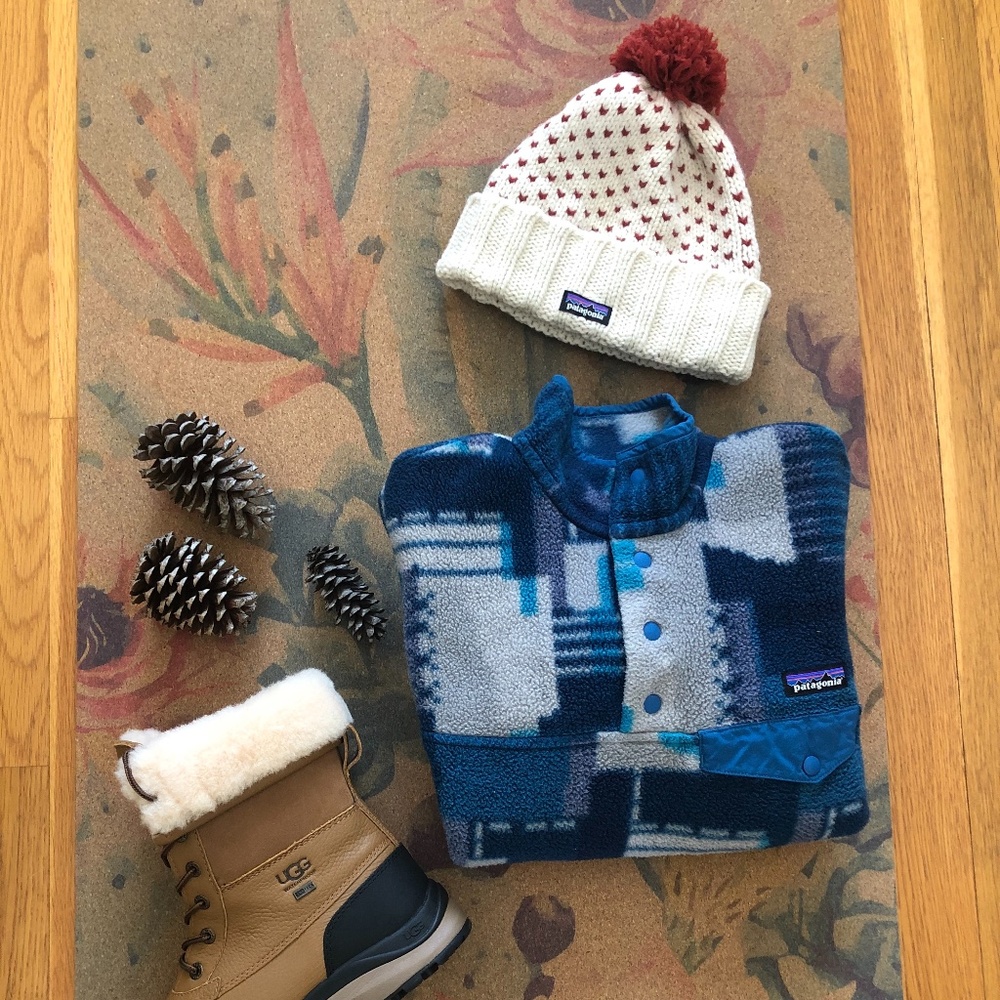 🌈 PATAGONIA SnapT Synchilla Pullover Blue Squares